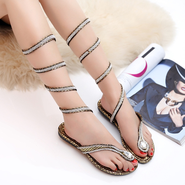 Foot Straps Sexy Thong Sandals Flat ...